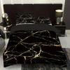 3pcs Duvet Cover Set King Size,Queen Black Marble Printed Bedding Set 1 * Duvet Cover+2 Pillowcases-Bedding Set for Bedroom
