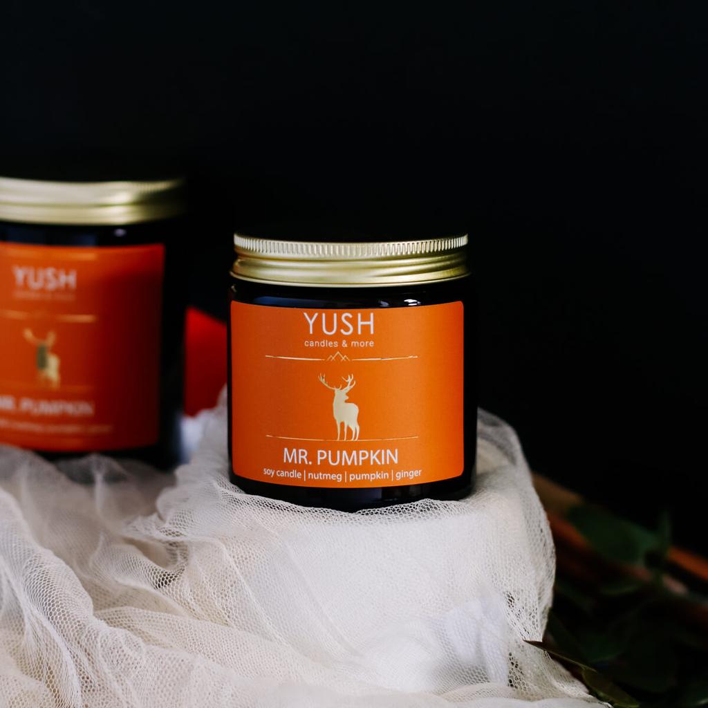 Mr. pumpkin -świeca sojowa dyniowa korzenna imbirowa - yush - 120ml