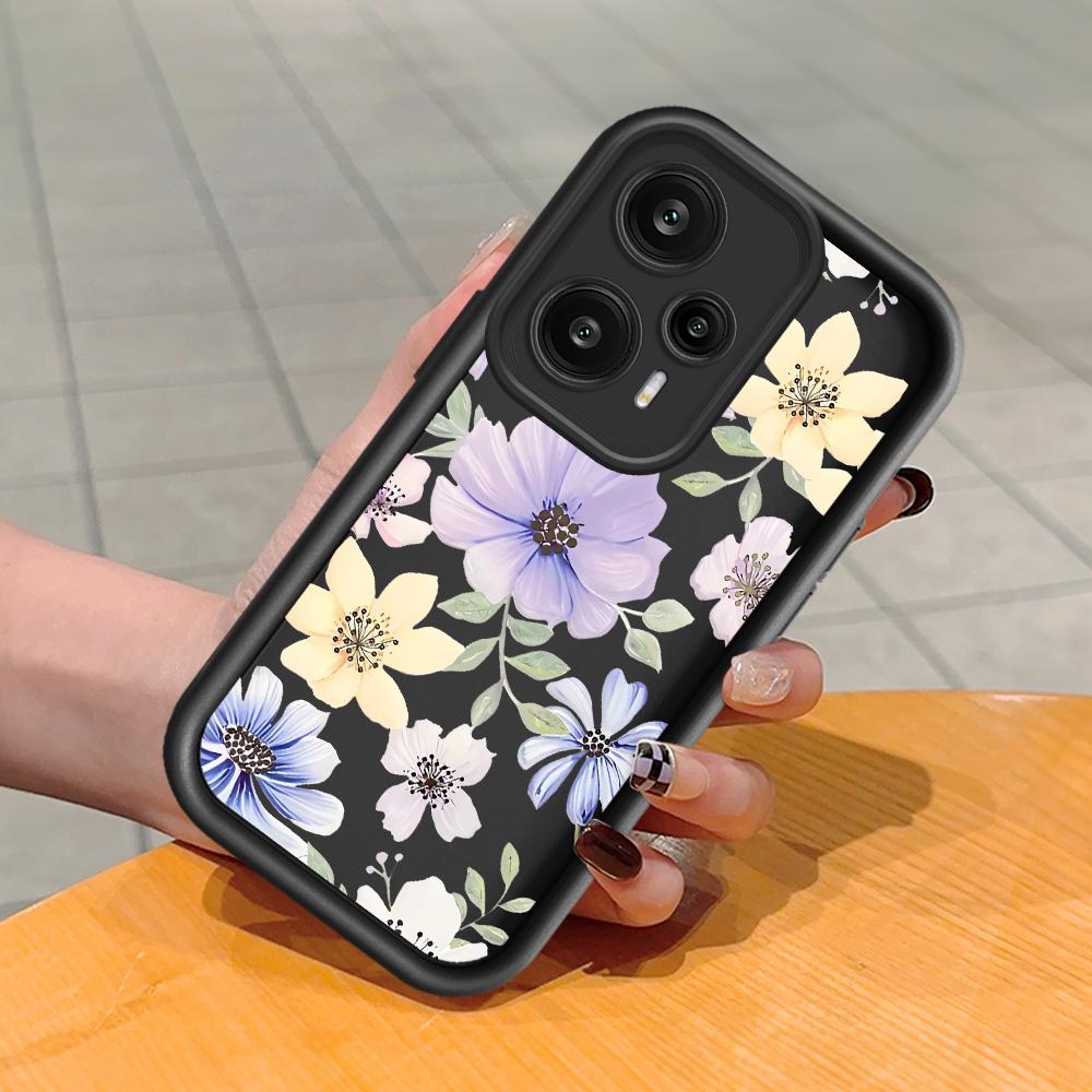 Soft Silicone Square Ladder Printing Pattern Phone Casing Full Cover Camera Shockproof Protection Rubber Case for Xiaomi Redmi