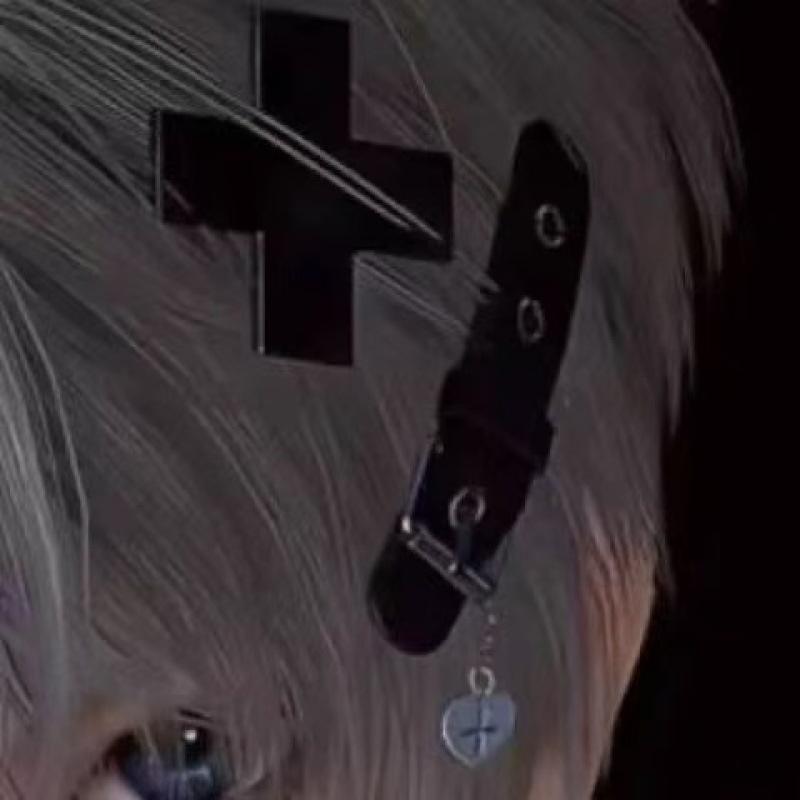 Anime Cyberpunk Hairpin For Women Men Cosplay Hairpin Cross Hair Clip Goth Headwear Carnival Party Hair Accessories Gifts