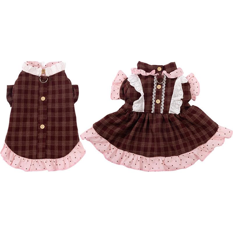 Pet clothes dog clothes autumn and winter warm teddy bear dog dress fleece cotton coat clothing
