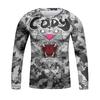 Breathable Elastic 3D Printed Casual Men's Round-neck T-shirt Urban Street Fashion Long Sleeves Men's Top Daily Casual
