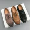 Leather shoes genuine leather European and American fur business suede British Brock matte casual shoes