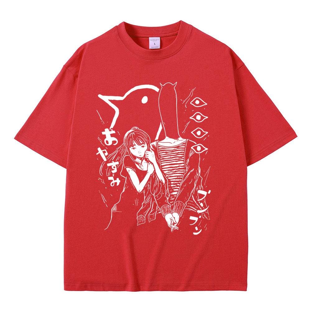 Anime Oyasumi Goodnight Punpun Graphic Tshirt Men Women Clothing Casual Cotton Vintage T Shirts Mens Manga Oversized Tshirts