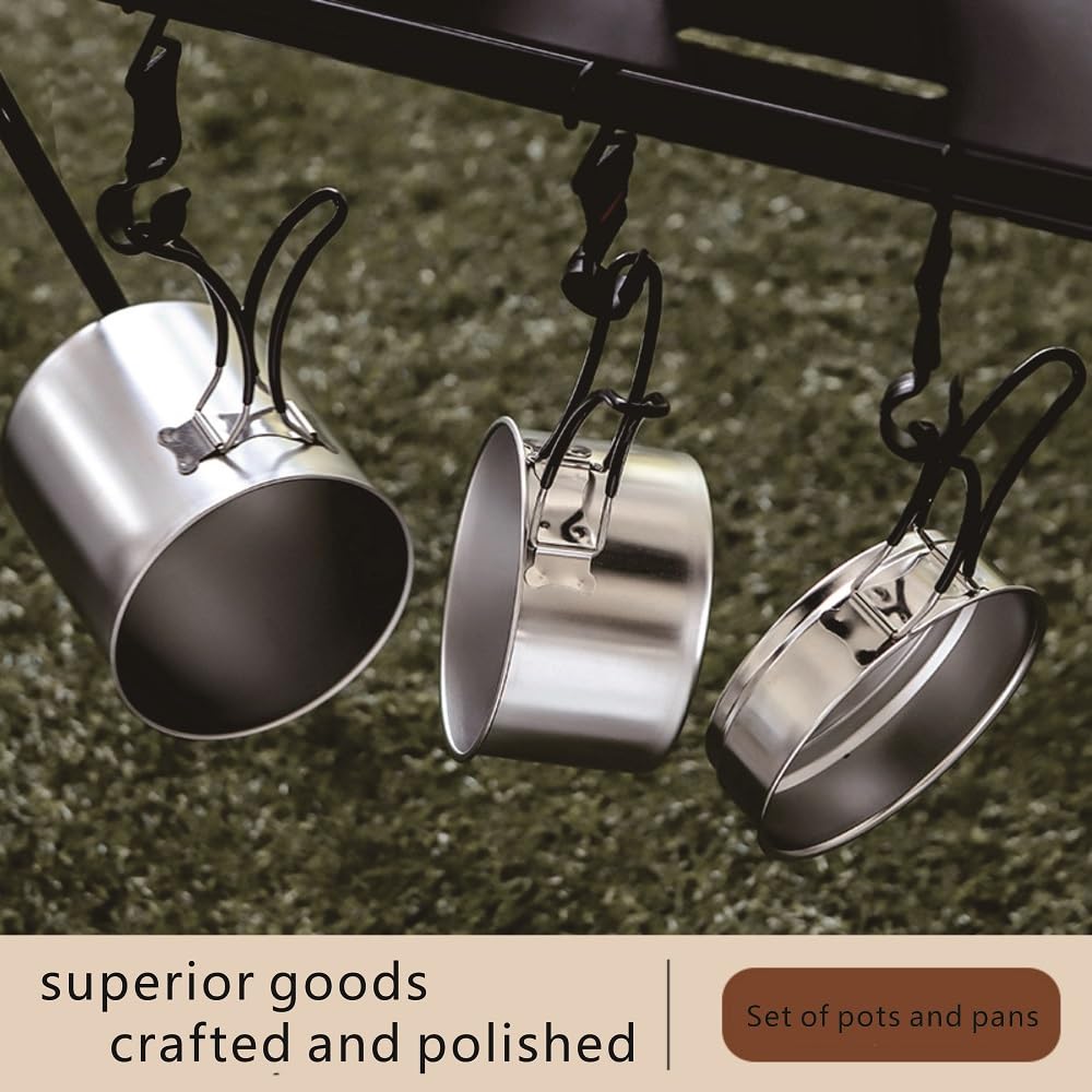 Kempingové vaření Přenosný hrnec Hrnec Sada šálků Venkovní kempování Rybaření Skládací nádobí 5 Cestovní sada nádobí Sada, Kusy,