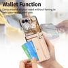 Wristband Ring Design Phone Cover Woven Pattern Card Holder PU Leather Shockproof Anti-Drop Adjustable Case Mobile Phone Cases