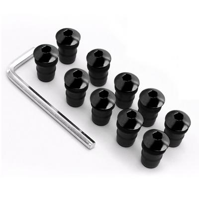 Kit com 10 peças/conjunto de parafusos para motocicleta M5 15mm, parafusos de borracha métricos, para-brisas, carenagem, alumínio anodizado, para-lamas