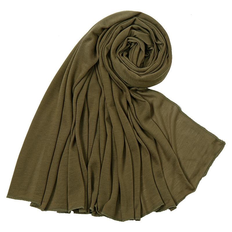 Big Size Polyester Jersey Hijab Scarf Long Muslim Shawl Plain Soft Turban Tie Head Wraps For Women Africa Headband Headscarf