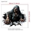 Halloween Scary Witch Floor Stickers Self Adhesive Removable Waterproof Wall Decals For Home Bedroom Door