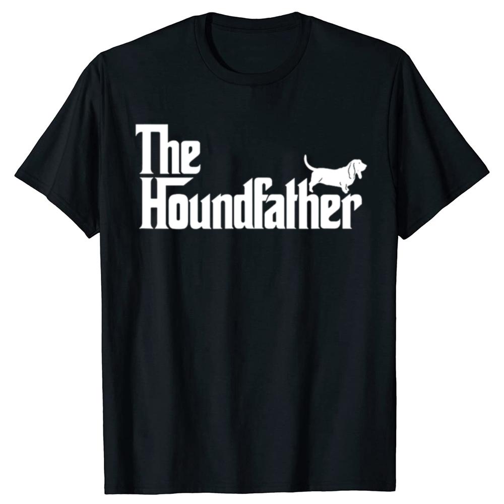 Funny Basset Hound Father Dog Shirt The Houndfather Men Womens Fashion Casual Tshirt 100 Cotton Loose Oversized T Shirt Summer