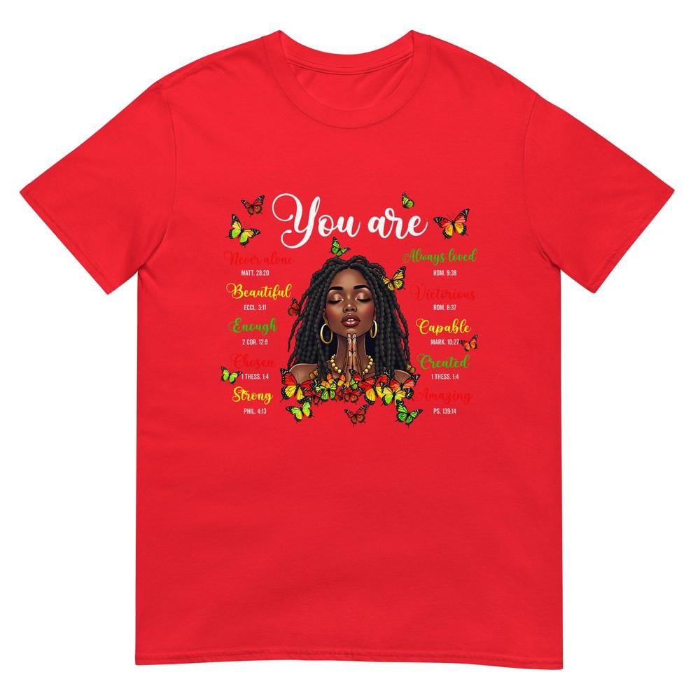 Black History Locd Afro Girl You Are Bible Verse Christian TShirt S
