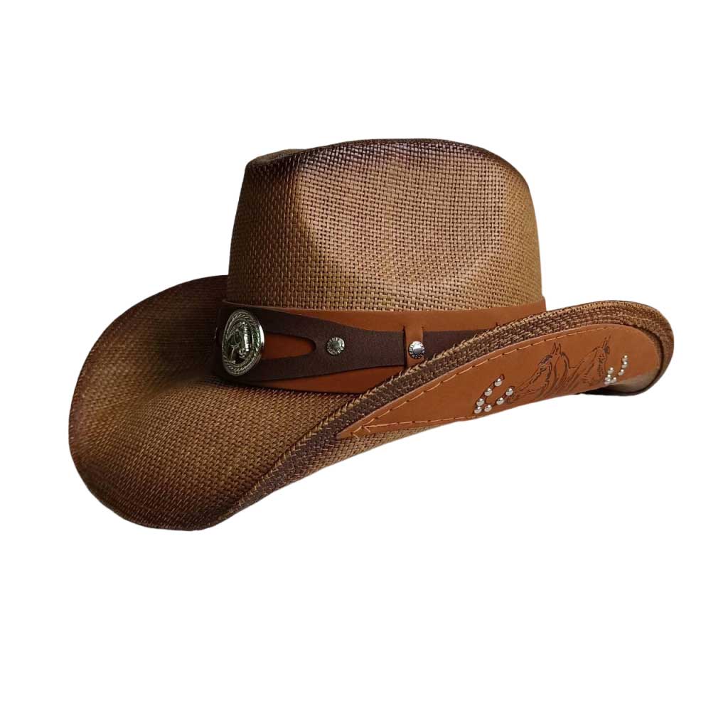 Western cowboy straw hat men and women retro wide-brimmed Cowboy Straw Hat Embroidered Wide Brim chapeau cowboy