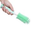 Silicone Bottle Brush   Handle Baby Bottle Cleaner 360 Degree Soft   for Glass Bottle with Suction Base Detachable Small Brush for Infants