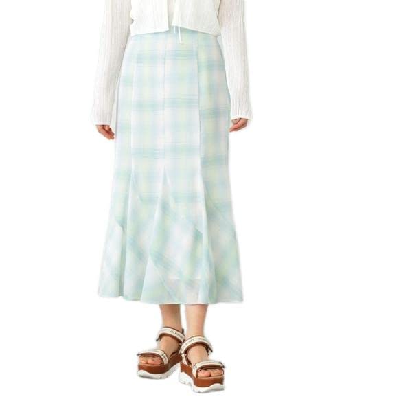 Jill by Jill Stuart Ombre Check Mermaid Long Skirt