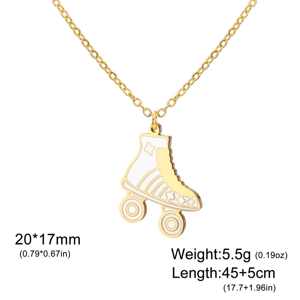 Lucktune Alloy Roller Skates Pendant Necklace for Women Ice Skating Shoes Crystal Zircon Choker Necklace Jewelry Winter Gift New