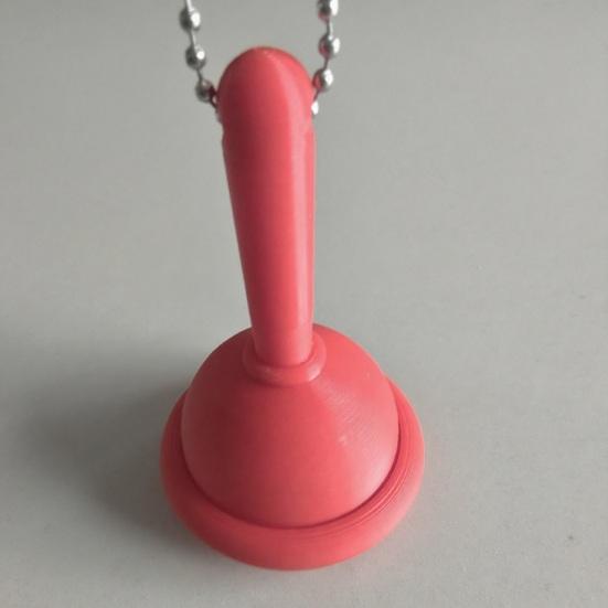 Plunger Shaped Clicker Fidget Keychain, 3D Printed Decompression Toy, Novelty Stress Relief Sensory Toy for Kids Adults