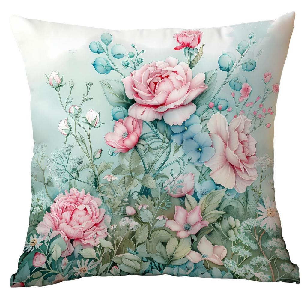 Neuer Frühlingsblumen Minzgrün Kissenbezug Wohnzimmer Sofa Kissenbezug