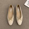 Elegantbow Französischer Stil Damen Ballerinas 2025 Neu Abendliche Feen Tweed Schuhe Gummisohle Winterschuhe für Damen