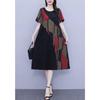 Retro Summer Plus Size Short Sleeve Midi Dress for Women
