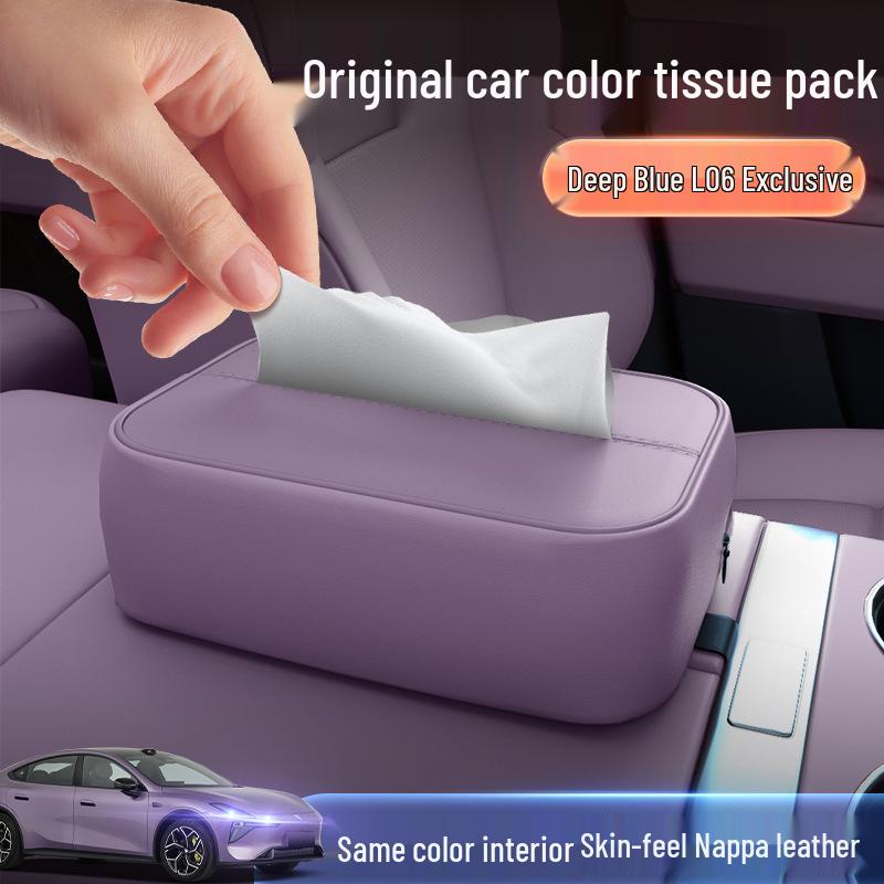 Dark Blue L06 Hanging Tissue Box for Car Seats - New Model
