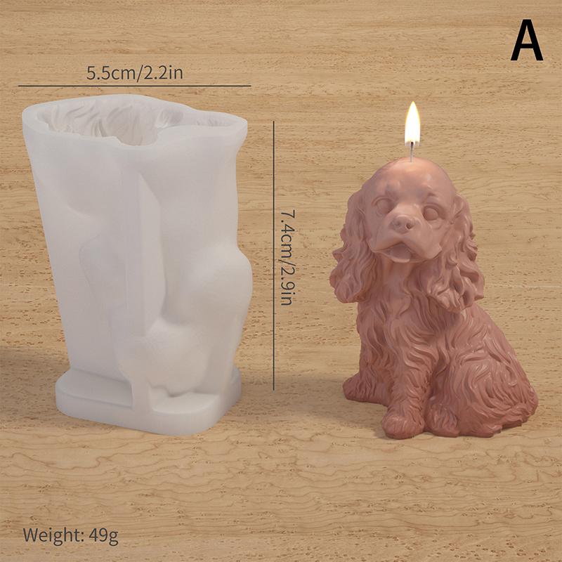 Lovely 3D Animal Candle Silicone Mold Pet Dog Diy Aromatherapy Plaster Candle Resin Mold Soap Craft Casting Mold Home Decor