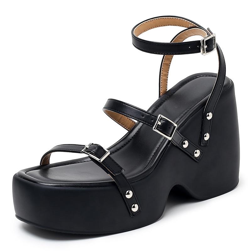 Gladiator Summer Chunky Women Sandals Fashion Cover Toe Platform Wedges Heel Slides Ladies Outdoor Casual Sandalias 2025