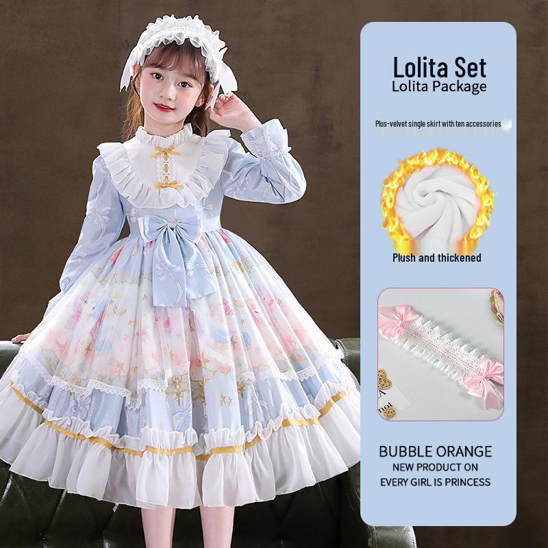 Lolita Princess Long Sleeve Birthday Dress for Girls - 2026 Spring Collection