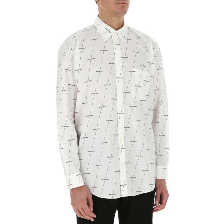 Balenciaga Shirts Men's White Lapel Moderate Other 534333TJLF39040