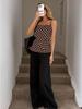 Women's European & American Style Polka Dot Spicy Girl Camisole with Tummy Covering and Butterfly Knot Back