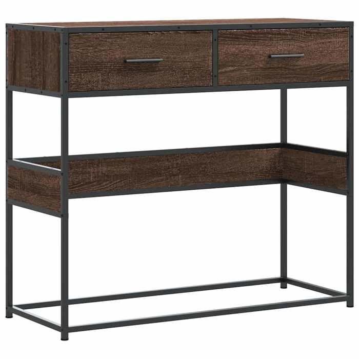 VidaXL Console Table Brown Oak 90x35x80 Cm Engineered Wood 849178