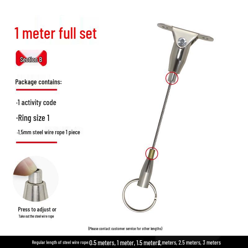 Steel Wire Rope Self-Locking Adjustable Ceiling Picture & Sign Hanger
