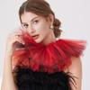 Colored Tulle Ruffled False Collar for Women Three-Layer Fake Collar for Halloween Costume Clown Neck Detachable Collar Shawl