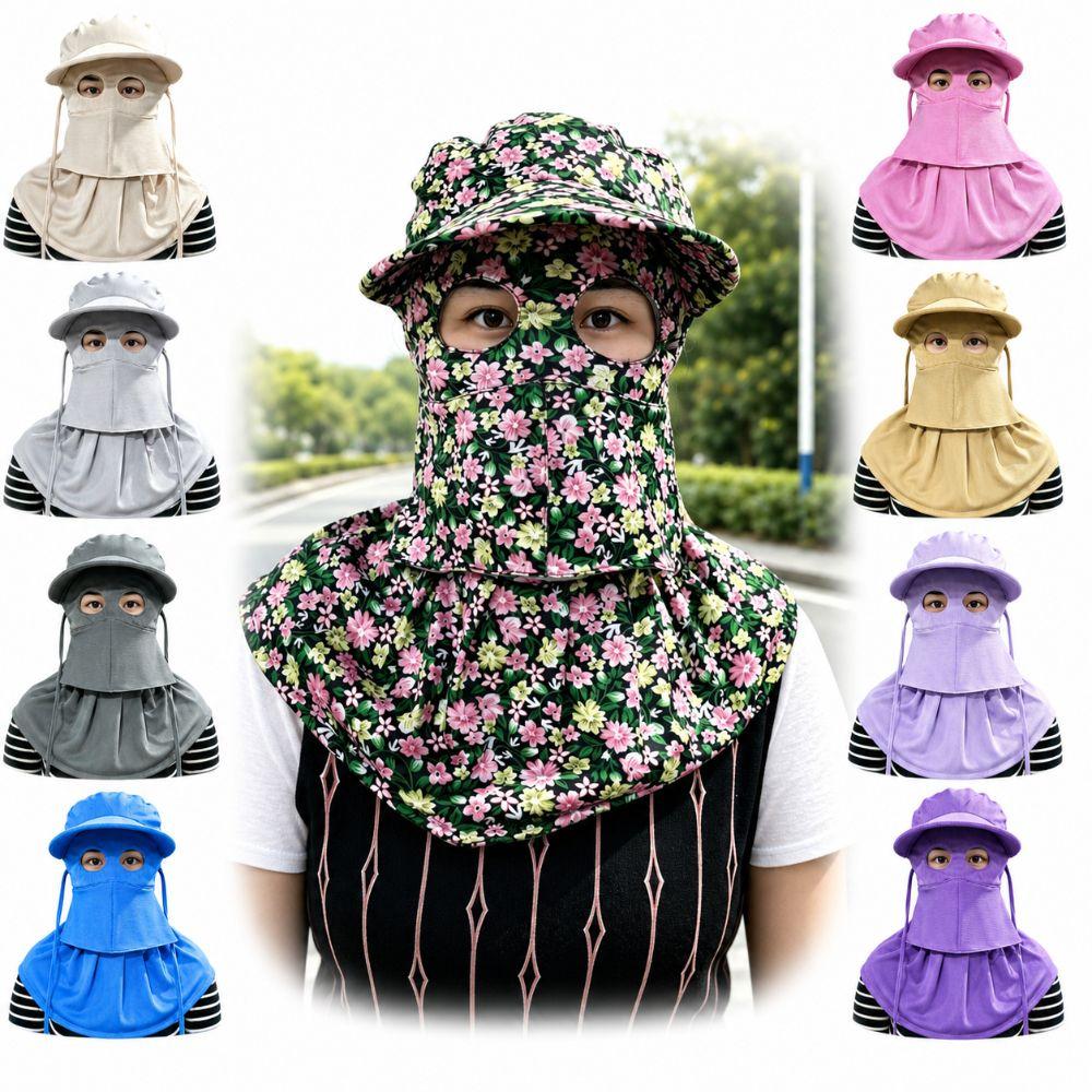 Sun Protection Full-Face Sun Hat Breathable Cycling Cap Fashion Woman Bucket Hat Summer Outdoor