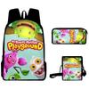 Classic Popular my singing monsters 3D Print 3pcs/Set School Bags Laptop Daypack Backpack Inclined shoulder bag Pencil Case
