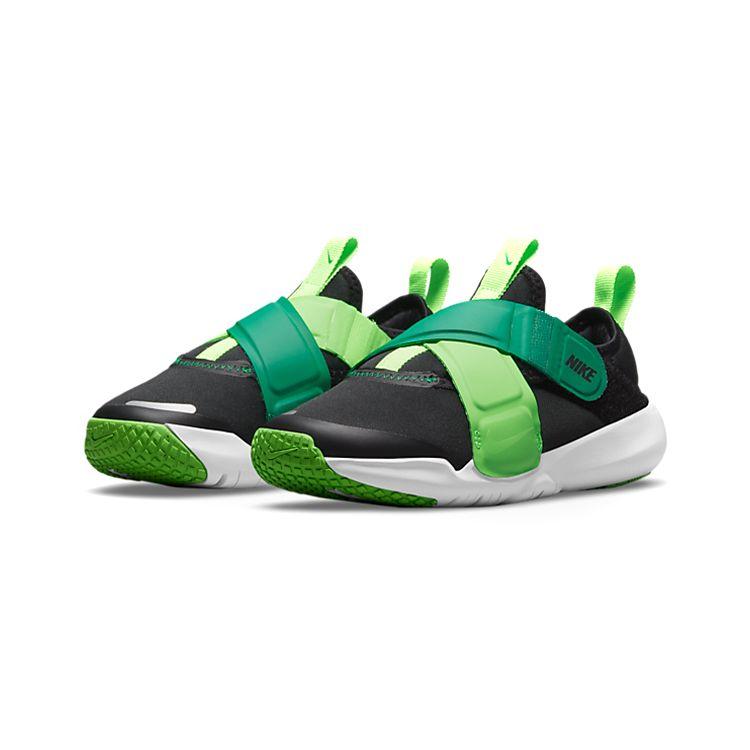 Nike Flex Advance Slip-On Velcro Low-Top Kids Running Shoes Kids Sneakers Black Green CZ0186-004