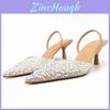 Sandalias de Tacón con Adornos de Perlas para el Verano