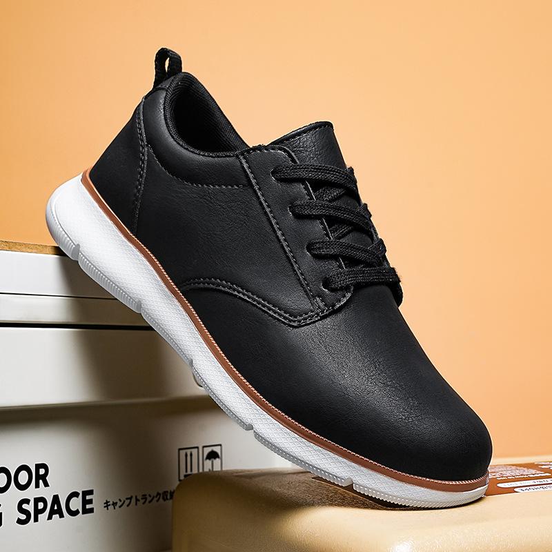 Spring Men's PU Leather Sneakers Business Casual Shoes for Man Outdoor Breathable Sneakers Male Fashion Loafers Walking Footwear