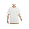 Nike T-shirt Homme Manches Courtes Col Rond Imprimé Logo Couleur Unie Épaules Tombantes Blanc HF6172-133