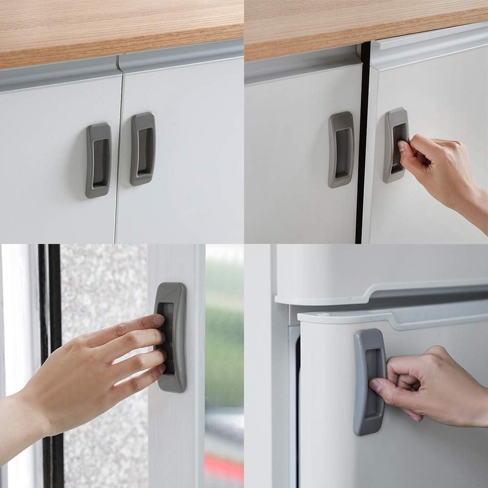 Meixinggu 6pcs Multipurpose Self-Stick Instant Cabinet Drawer Handle Helper Door Window Handle Sticker for Kitchen Bathroom Cupboards Drawers