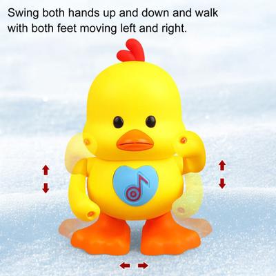 Electric Dancing Duck Toy with LED Light Music Toddlers Yellow Boys Girls Tummy Duck Walking Toy