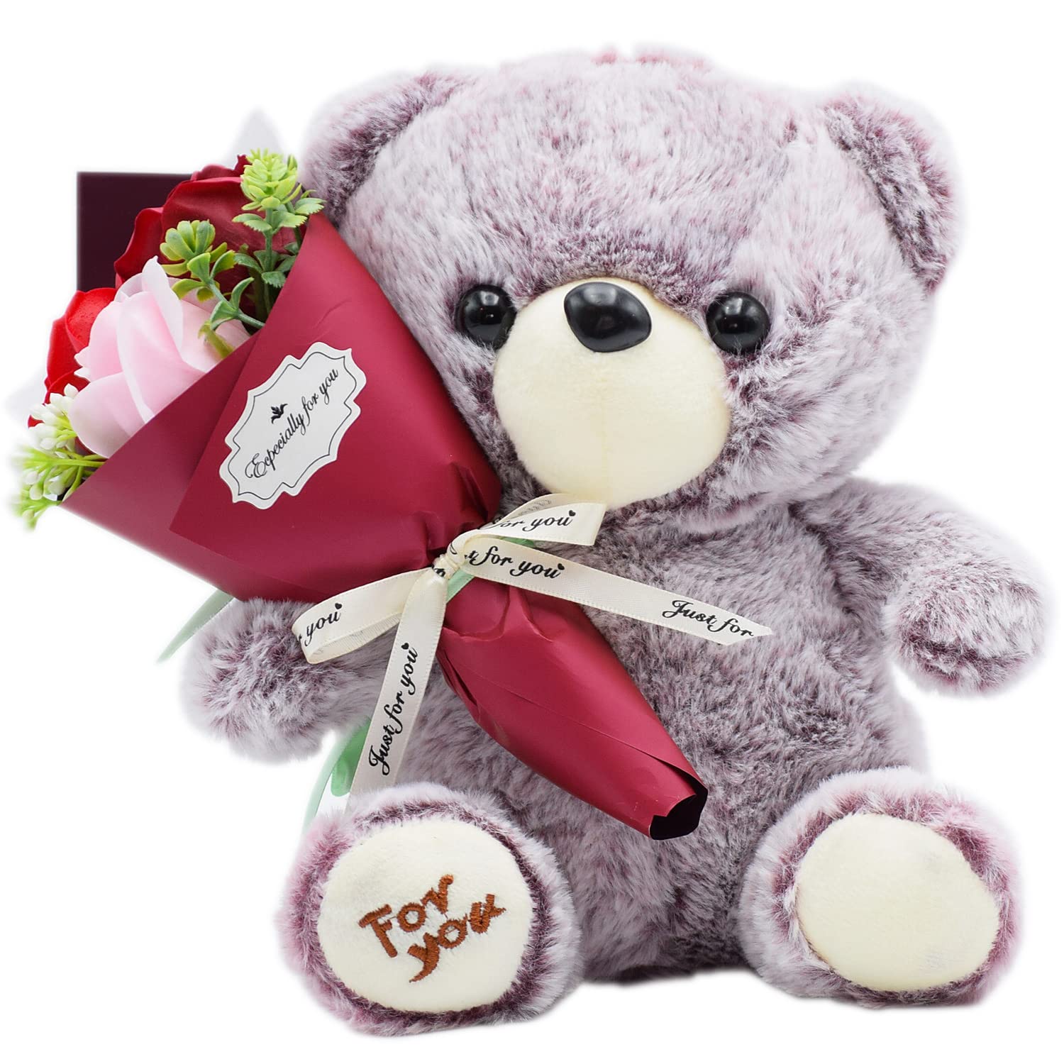 

Matsuno Kogyo Soap Flower Bouquet, Plush Toy, Soap Flowers, Interior Decoration, Gift (3 Flowers, Wine) GM-4756