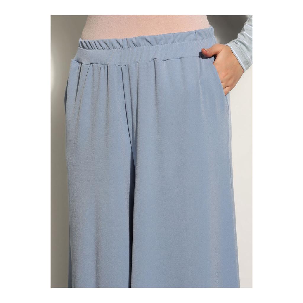 Gestrickter Hosenrock mit weitem Bein und weichem Griff – Indigo – Benin