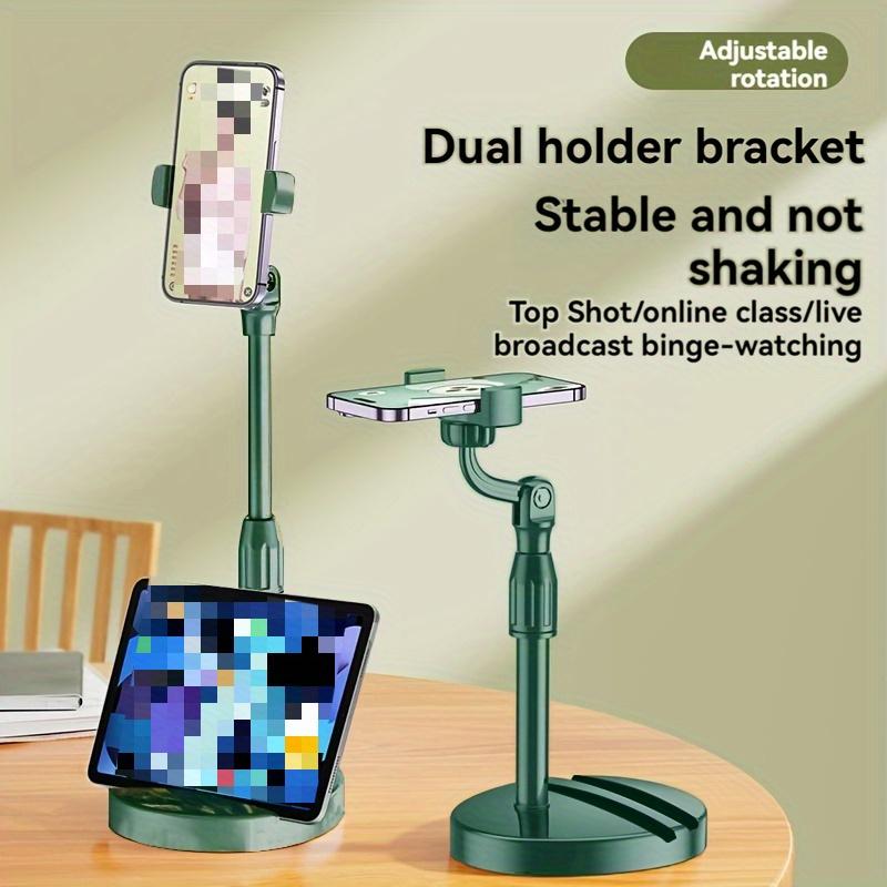 1pc  Adjustable Height Phone Stand, Dual Slot Multifunctional Live Streaming Stand, Waterproof Flexible Arm Desktop Stand