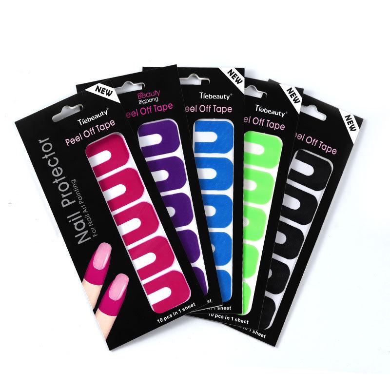 10 Stück/Bogen Nagellack-Lackschutz Aufkleber Halter Werkzeug Kreative U-Form Auslaufsicher Langlebig Maniküre Werkzeug Fingerabdeckung