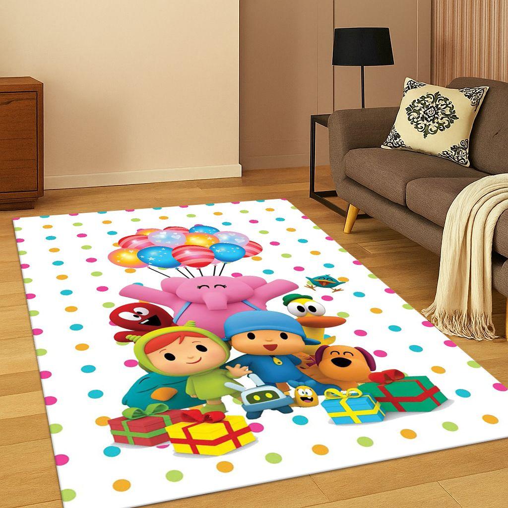 3D P-Pocoyo Elly Pato Cartoon Carpet Rug for Bedroom Living Room Sofa Home Decor,kids Play Game Area Rug Non-slip Floor Mat Gift