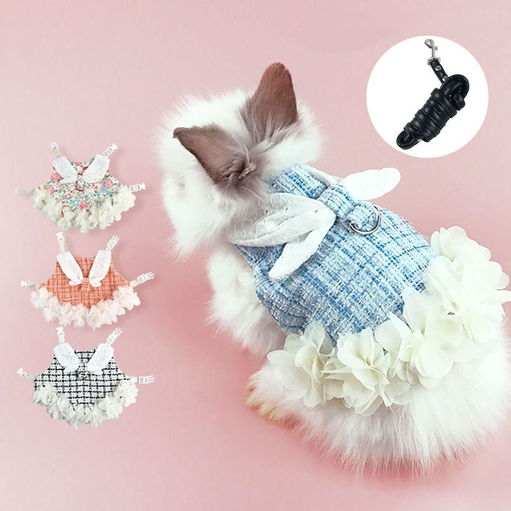 With Traction Leash Bunny Chinchillas Suit Breathable Pet Harnesses and Leash Set  Chinchillas