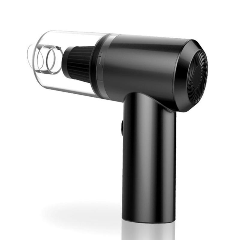 Беспроводной автомобильный пылесос, портативный с ручным пылесосом, автомобильный бытовой пылесос двойного назначения, 6500 Па, мощный всасывающий мини-пылесос Style A чёрный