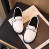 Modne koreańskie buty skórzane dla dzieci na rok 2024: Chłopięce casualowe i dziewczęce płaskie buty w stylu western