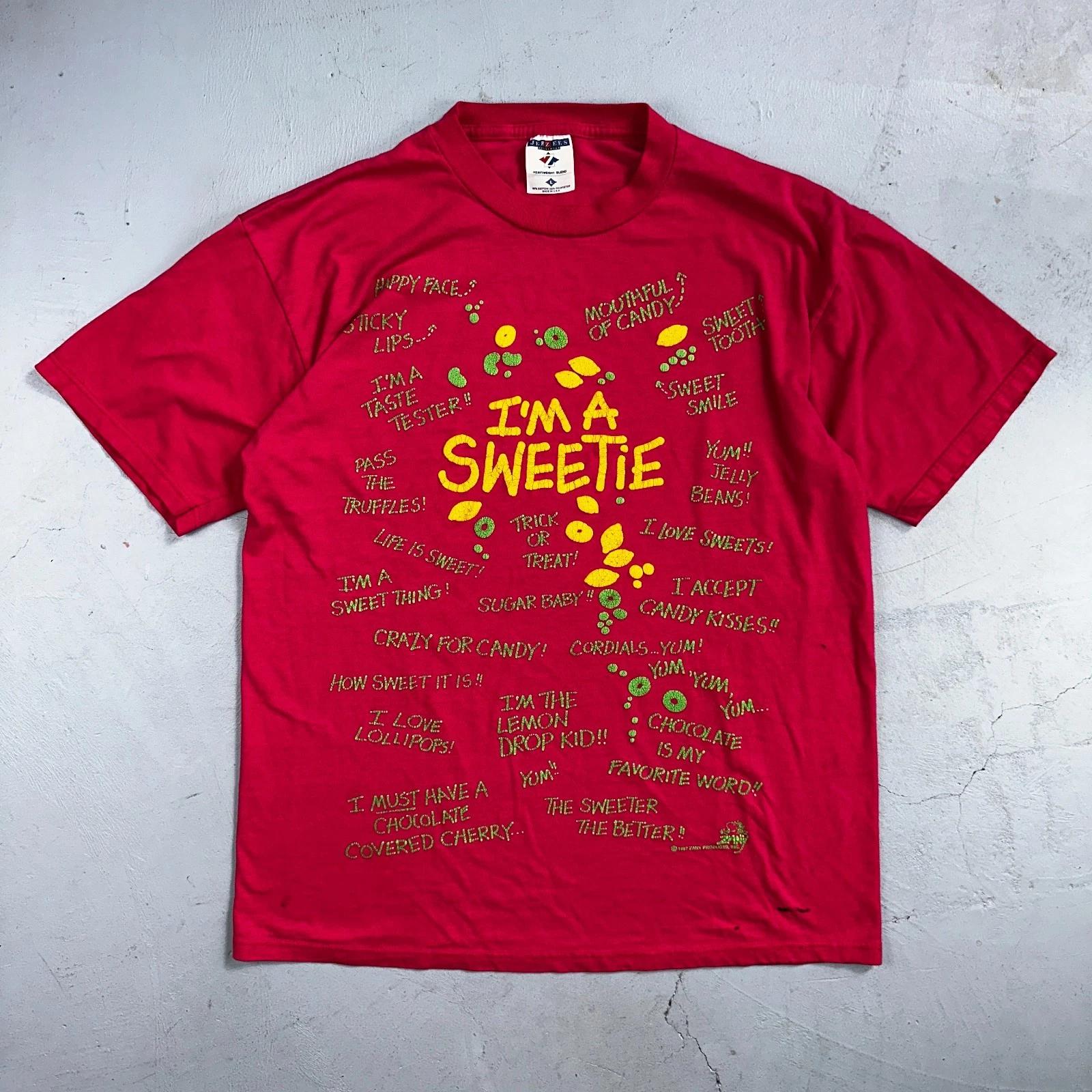 Halloween Pink Quote Funny VTG T Shirt Y2K Sweetie Candy Cute USA Scary Text 2XL