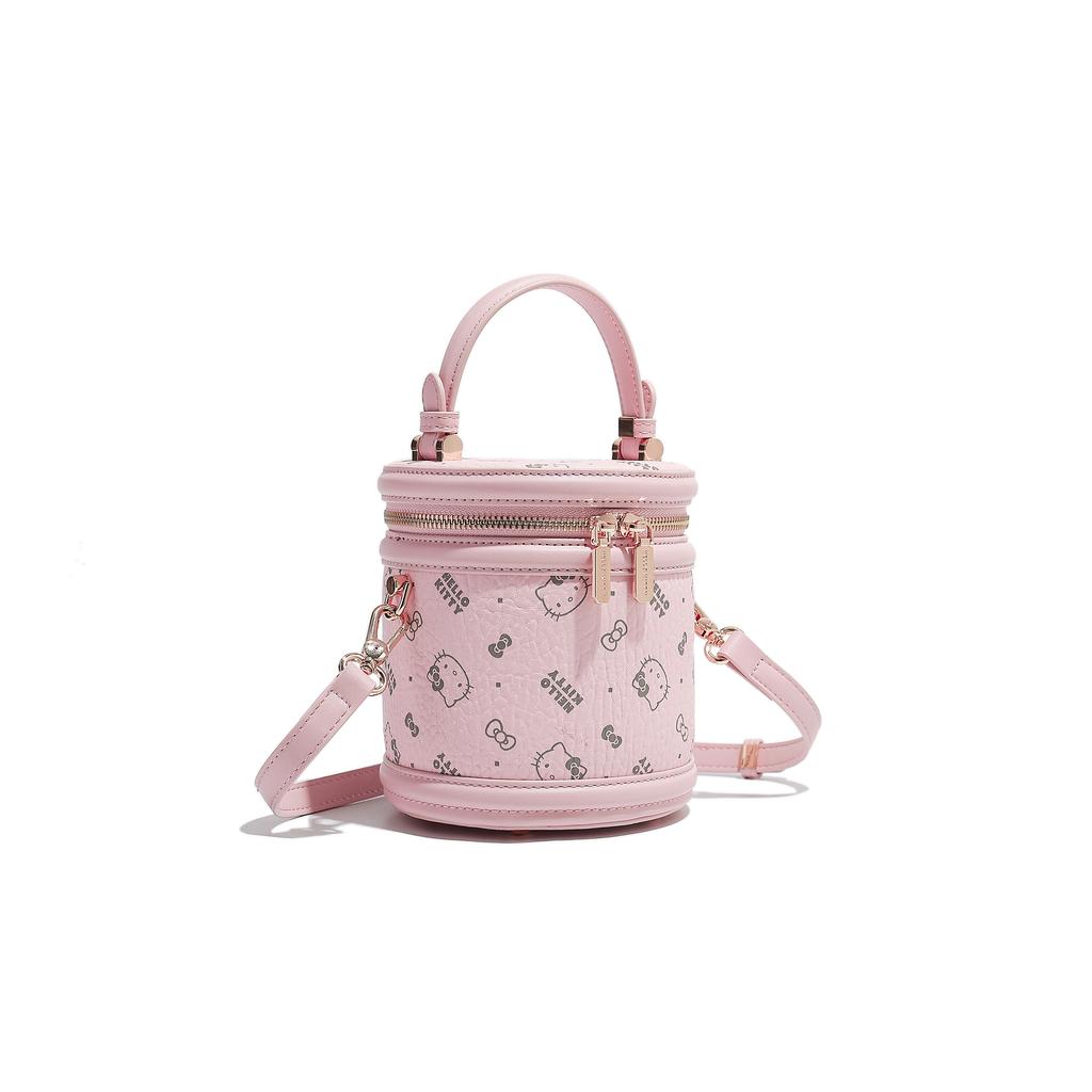 New Sanrio Hello Kitty PU Bucket Bag, Shoulder Bag, Crossbody Bag, Handbag Women's Pink/Milk Tea SHHF41270
